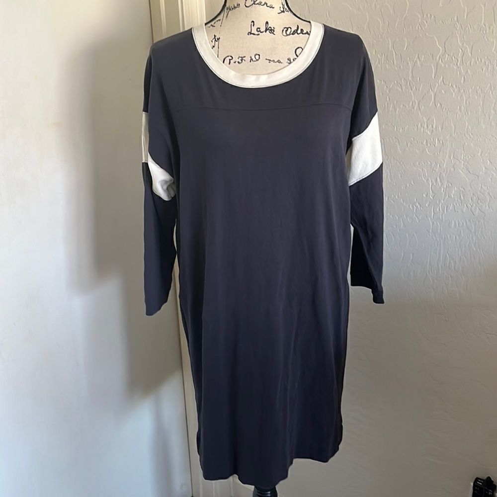 Madewell Blue & White Dress Casual Contemporary Pullover Athleisure Sporty